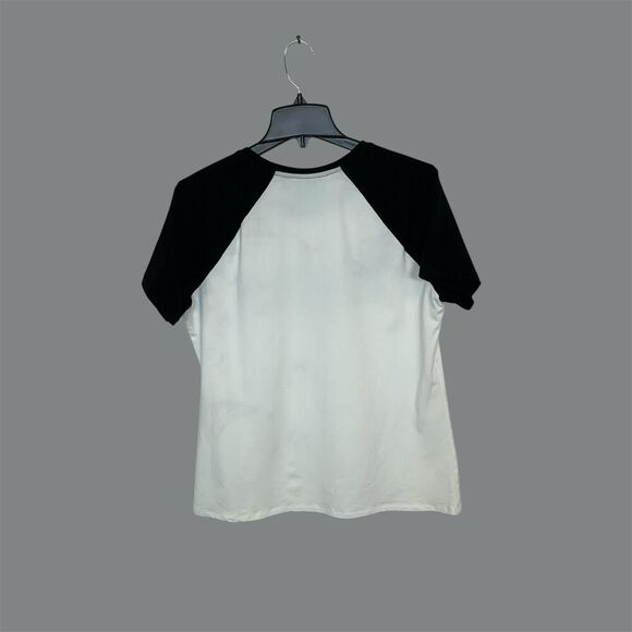 Harley-Davidson Women's Large Stacked Print Tee White Black Red Short Sleeves - Picture 2 of 4